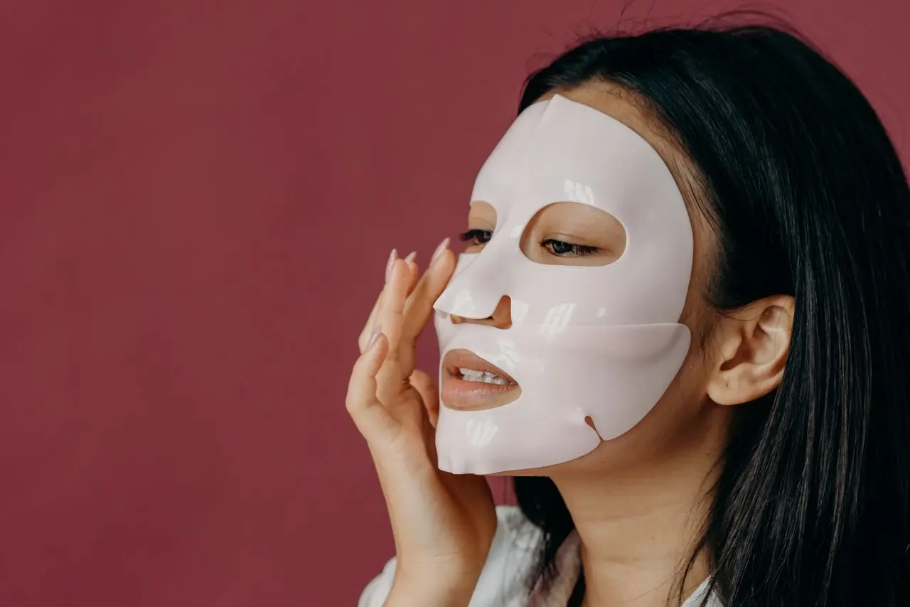 Girl with korean face mask k-beauty