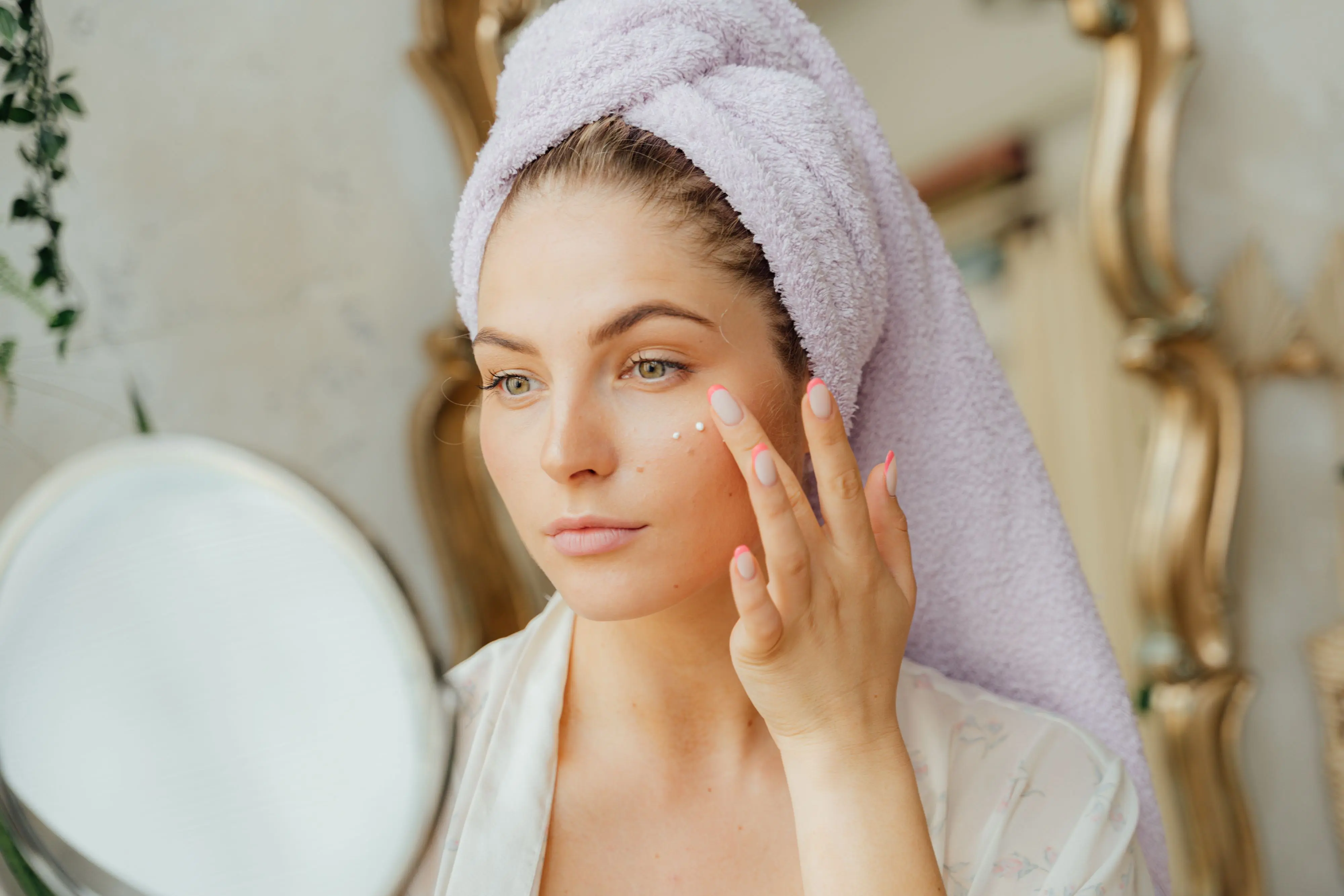 Woman skincare eye contour